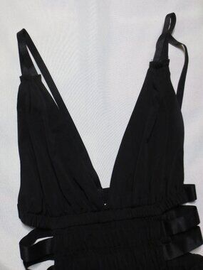 EXPRESS womens TANK black TOP club STRAPPY blouse ATTENTION GRABBING SIZE XS